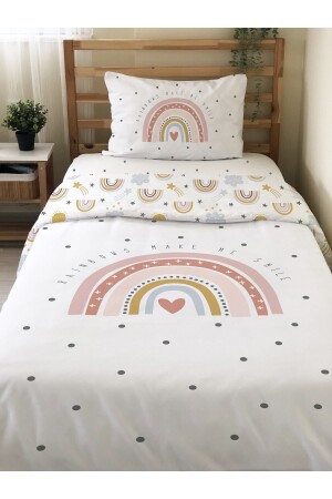 Double-Sided Rainbow Patterned Sheetless Set - Printed Single Duvet Cover Set 88127 - Evmila