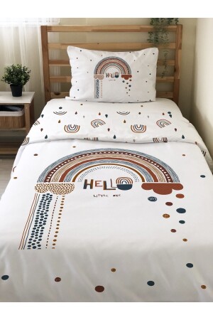 Double-Sided Rainbow Patterned Sheetless Set - Printed Single Duvet Cover Set 88131 - Evmila