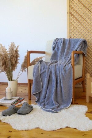 Double Sided Wellsoft TV Blanket 100x170cm Sofa Throw - Soft Fuzzy Plush Fleece Gray - Tekstil Home