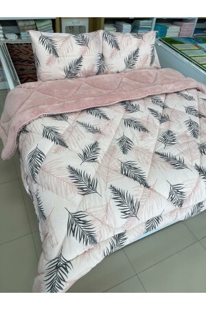 Double Sided Welsoft Quilt Set Double Powder Feather - Violacasa