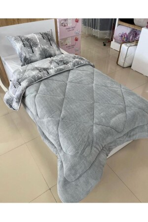 Double Sided Welsoft Quilt Single Gray Wood VCS-TD7426 - Violacasa