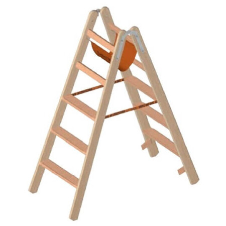 Double-sided wooden ladder LAYHER 1020, 6 steps - Layher