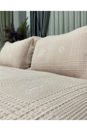 Double Summer Cotton Lace Pique Set 240x260 teapike - Kumru Çeyiz