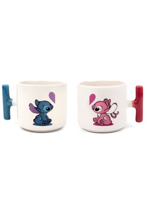 Double Turkish Coffee Cup & Espresso Love Love Double Blue & Red 2-pack T Cup Mug 200 ml yt138rhg - GünayStore