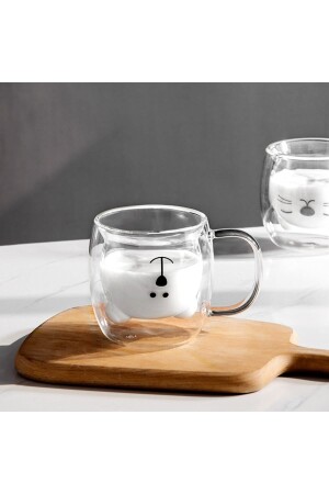 Double Walled Glass with Teddy Bear, Coffee Glass, Water Glass, Soft Drink Glass, Cola Glass - Genel Markalar