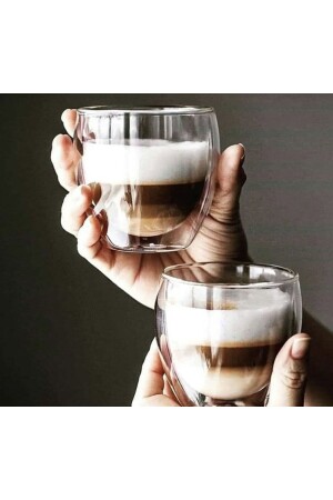 Double Walled Transparent Espresso Glass Cup 250 ml 1 Piece 250ml Office Home Coffee - M Mimoza Park