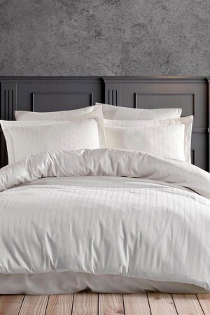 Double Waterline Satin Duvet Cover Set Polycotton MH01179 - Mira Home