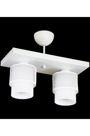 Double White Glass Cage Model Modern Plafonier Chandelier LMBDR35415 - Lambadar