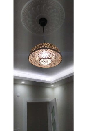 Double Wicker Jute Rope Ball Pendant Lamp Chandelier with Cable Lampholder TYC00641014424 - Genel Markalar