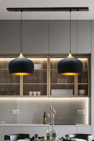 Double Wide Circle Black Pendant Lamp Dining Table Living Room Kitchen Hall Hotel Showroom BMM3064XXXX01 - Bamyum