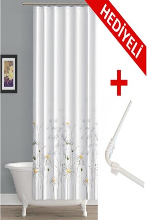 Double Wing 2x120x200 Hanger And Bathroom Curtain BPDAISY-120X200-H - Prado