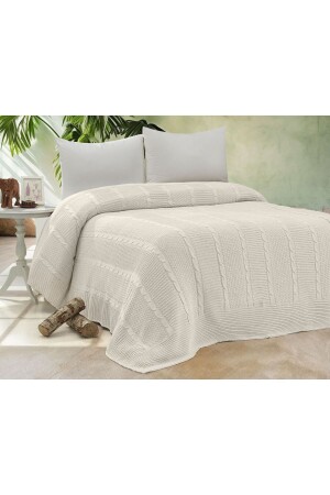 Doux Home Redbud Knitwear Bedspread 210x240-(BONE) - Coton Doux