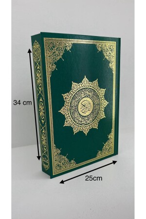 Dowry Gift Gift Large Written Mosque Size Quran 25*34 Audio Listening Bride Groom Bundle Green - Medrese Yayınları
