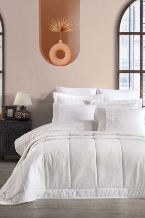 Dowry Package 9 Pieces (bedspread+duvet cover set) Liza Cream - Elart