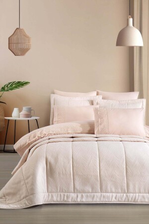 Dowry Package 9 Pieces (bedspread+duvet cover set) Liza Ecru - Elart