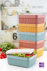 Dragee 6'lı 2,5 Lt Mutfak Ve Buzdolabı Erzak Saklama Kabı MOWO-11-135-MİX - Mowo Home