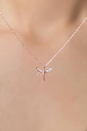 Dragonfly Model Colored Zircon Stone 925 Sterling Silver Necklace PP2351 - Elika Silver