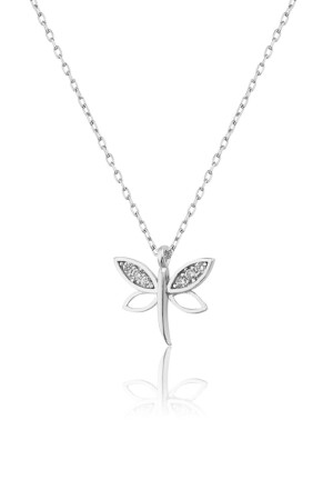 Dragonfly Model Colored Zircon Stone 925 Sterling Silver Necklace PP8226 - Elika Silver