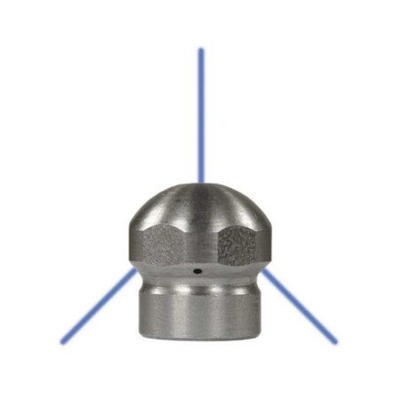 Drain cleaning nozzle three-way R+M 1/8