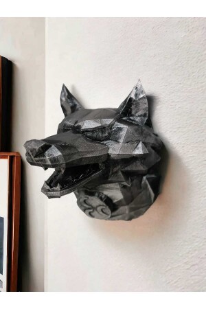 Drei Halbmond-Wolf (Wandbüste), Geschenk, türkische Staatsflagge, Wolf – Heimbüro-Dekoration, Figur, Ornament, Tisch - A Life In Games