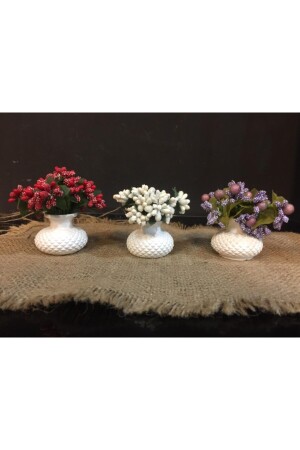 Dreifaches dekoratives Mini-Set mit Blumen - Eliş Çiçek