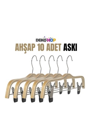 Dress Trousers Skirt Hanger Wooden Clothes Hanger Laminated Wooden Hanger 10 PCS - Dekohop