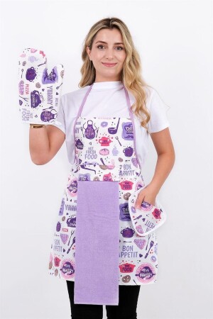 Drip Liquid Proof Kitchen Apron Kitchen Apron with Towel (GLOVES AND HANDLE) - Sevilya