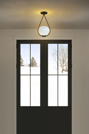 Drop Glass Single Modern Hall Hall Living Room Entrance Single Chandelier drop metal glass chandelier - Uçar