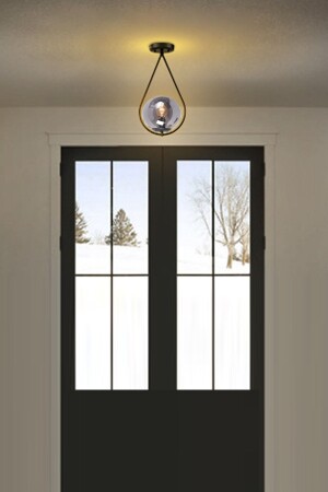 Drop Glass Single Modern Hall Hall Wohnzimmer Eingang Single Kronleuchter Tropfen Metall Glas Kronleuchter - Uçar
