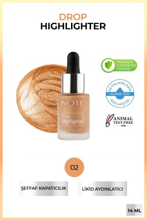 Drop Highlighter Liquid Illuminator 02 Charming Desert - Note Cosmetics