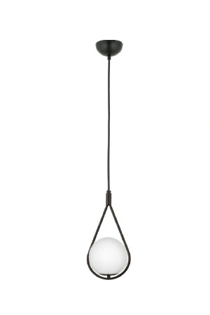 Drop Model Modern Black Single Glop White Glass Pendant Lamp Chandelier LMBDR00453 - Lambadar