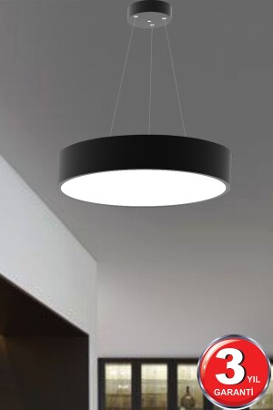 Drum 40cm (black Case, Daylight) Modern Led Chandelier with LEDs, Living Room, Kitchen, Living Bedroom, Pendant Lamp Drum 40cm Black 4000K - Hegza Lighting