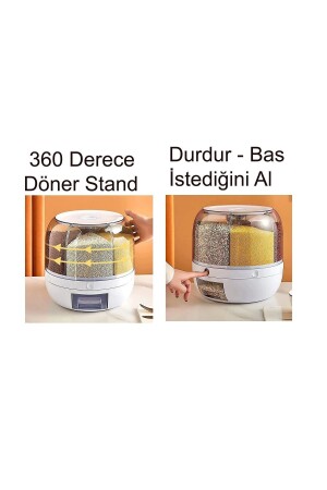 Dry Food and Pulses Organizer 360° Rotatable 6 Compartments Airtight Storage Container 6 Lt. storage 6 - MTR