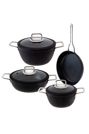Dublin Black 7 Piece Granite Cookware Set 500. 01. 02. 1678 - Jumbo