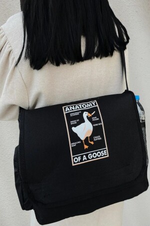 Duck Anatomy Printed Waterproof Unisex Messenger Bag with Large Internal Volume Water Bottle Pocket - Moda West