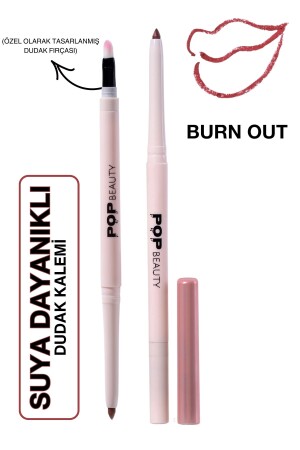 Dudak Kalemi- Suya Dayanıklı- Asansörlü- Waterproof Lıplıner- Burn Out - Pop Beauty