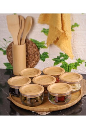 Duo 300ml Airtight Glass Breakfast Bowl with 7 Trays Bamboo Silicone Lid Atbyhome0228 - Bambum