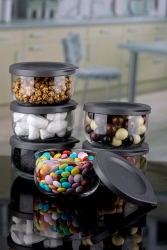 Duo Sızdırmaz Kapaklı Etiketli 380 Cc 6 Parça Saklama Kabı Kavanoz Seti Lav 6lı 380 cc - Karçiçeği Home