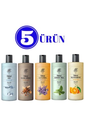 Duş Jeli 500 Ml - Ice - Mandarine - Lavanda - Dark Spice - Green Tea 5 Adet RDJ500MLİCEMANLAVDARKGTEA5ADET - Rebul
