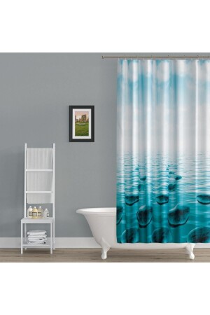 Duş Perdesi Küf Tutmaz Polyester Kumaş Banyo Perdesi Tek Kanat Banyo Dekorasyon Perdesi 180x200 Cm - Tropikhome