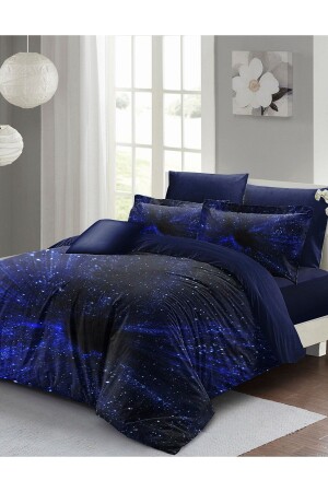 Duvet Cover Set 100% Natural Cotton Double 3d Digital Blue Night monohome18795HF - Monohome