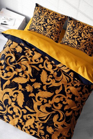 Duvet Cover Set 100% Natural Cotton Double 3d Digital Gold Floral monohome7372HF - Monohome