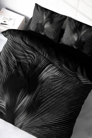 Duvet Cover Set 100% Natural Cotton Double 3d Digital Gray Motion monohome18955HF - Monohome