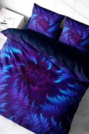 Duvet Cover Set 100% Natural Cotton Double 3d Digital Purple Energy monohome18801HF - Monohome