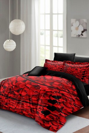 Duvet Cover Set 100% Natural Cotton Double 3d Digital Rose Feather monohome7433 - Monohome
