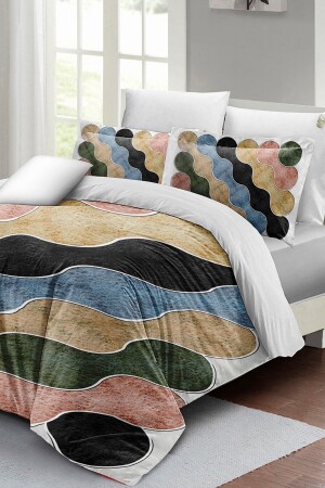 Duvet Cover Set 100% Natural Cotton Double 3d Digital Row Colors monohome3454HF - Monohome