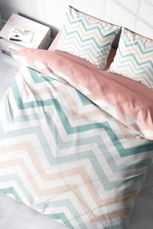 Duvet Cover Set 100% Natural Cotton Double 3d Digital Zigzag monohome16777HF - Monohome