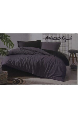 Duvet Cover Set Anthracite Black Color Mix Plain S210928-4 - Özdilek