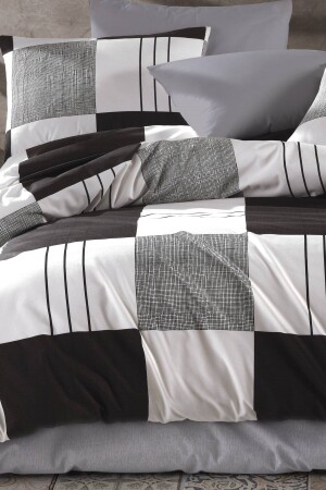 Duvet Cover Set - Double with Elastic Sheets Miran-grey GRM0005 - GARDEN ROOM