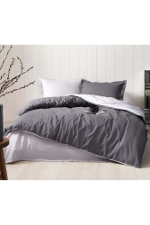 Duvet Cover Set Ranforce Double Antrzt Gray Colormix Plain BILGICST38808 - Özdilek